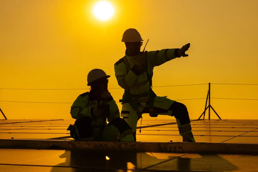 Solar installers on site
